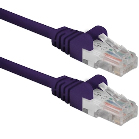 Qvs 100 ft. CAT6 Gigabit Flexible Molded Purple Patch Cord CC715-100PR